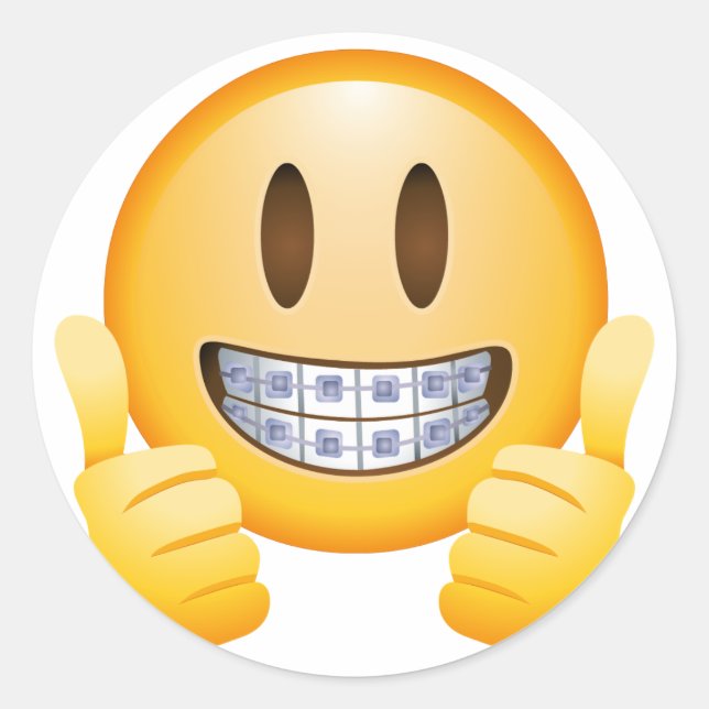 Emoji lächelnd Sticker (Vorderseite)