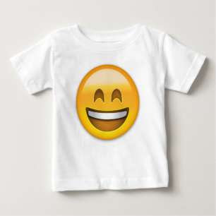 Emoji lächelnder Gesichts-offener Mund und Baby T-shirt