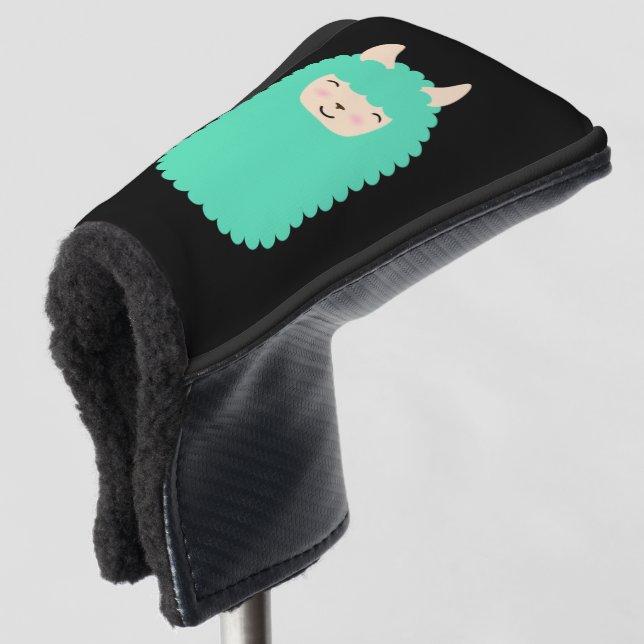 Emoji Lama glücklich Golf Headcover (3/4 Vorderseite)