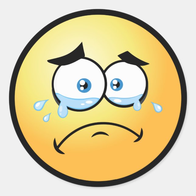 Emoji Large Runder Aufkleber (Vorderseite)