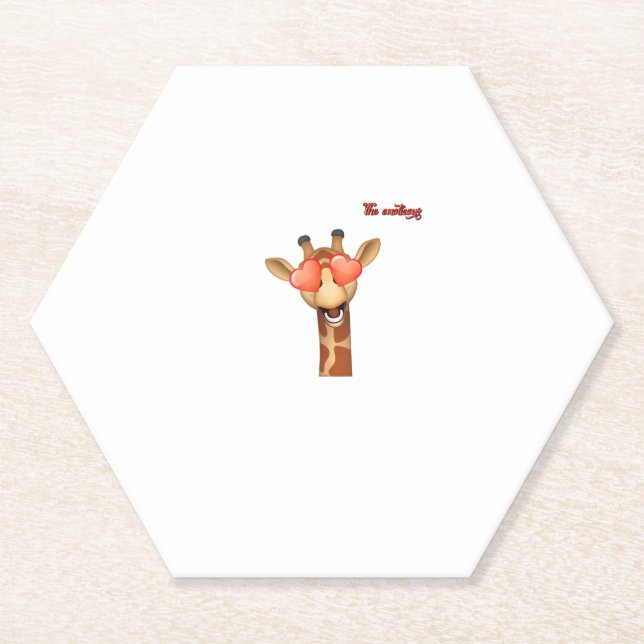 Emoji-Liebe-Augen-Giraffe-Gesicht Untersetzer (Vorderseite)