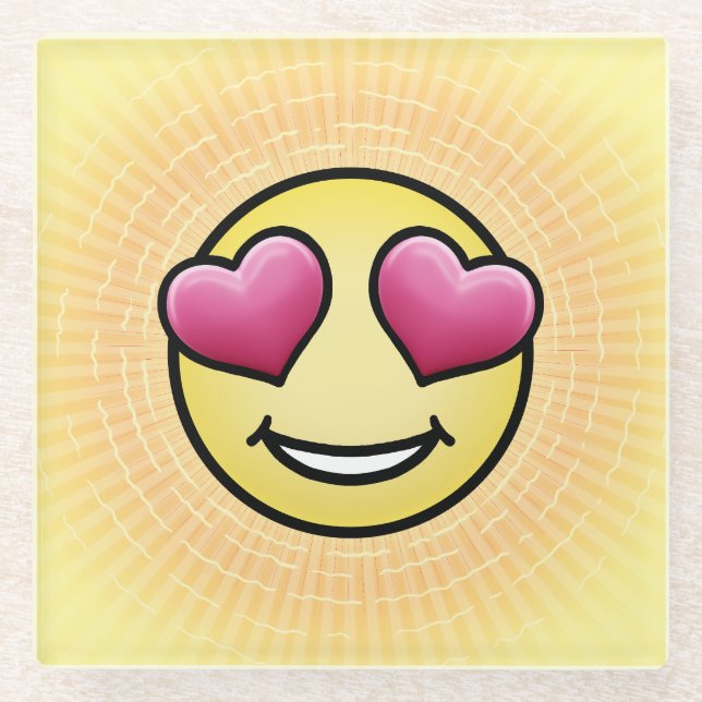 Emoji-Liebe Glasuntersetzer (Vorderseite)