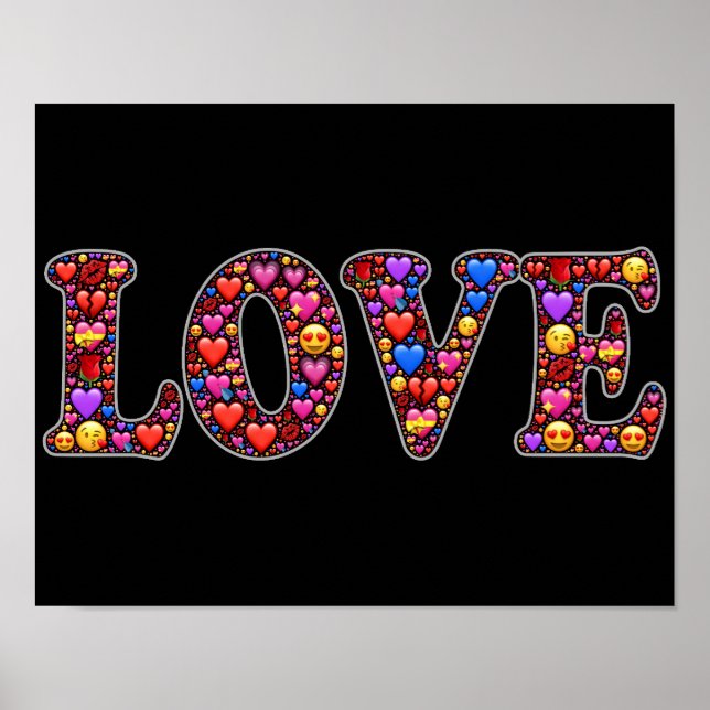 Emoji-Liebe-Poster Poster (Vorne)