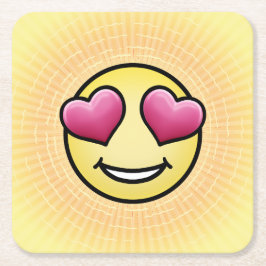 Emoji-Liebe Rechteckiger Pappuntersetzer