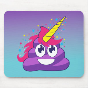 Emoji lila Unicorn kacken Mousepad