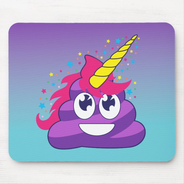 Emoji lila Unicorn kacken Mousepad (Vorne)