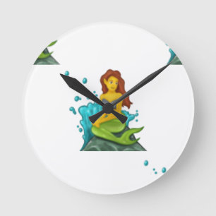 Emoji Meerjungfrau Runde Wanduhr