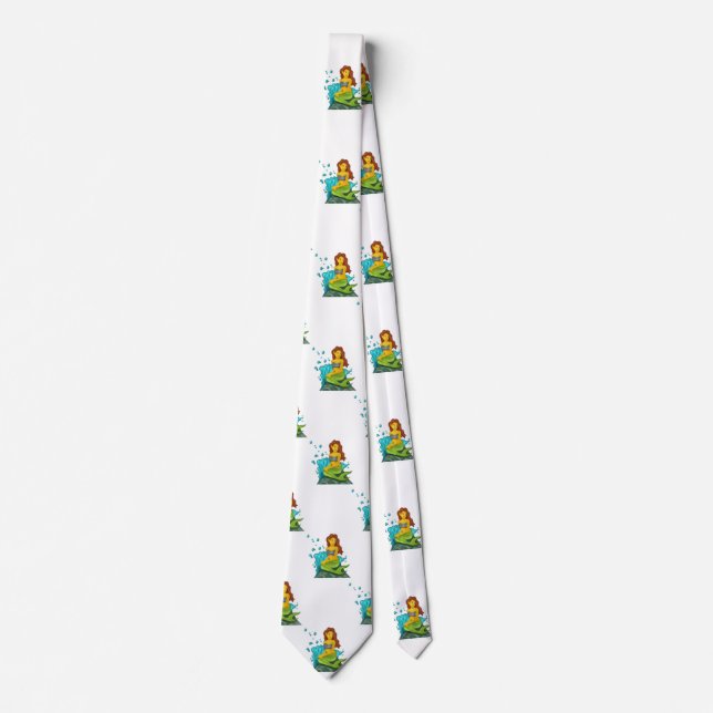 Emoji mermaid mens necktie neck menswear krawatte (Vorderseite)