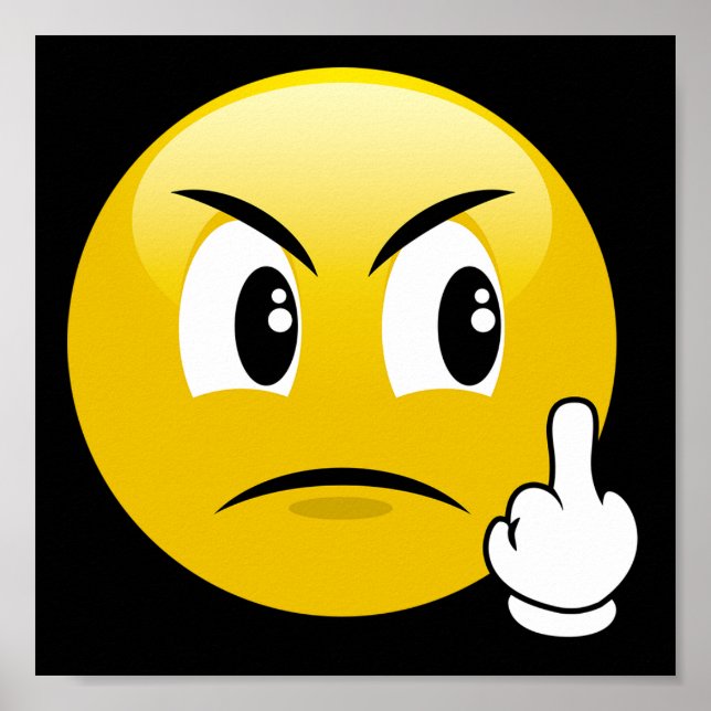 Emoji Middle Finger Poster (Vorne)