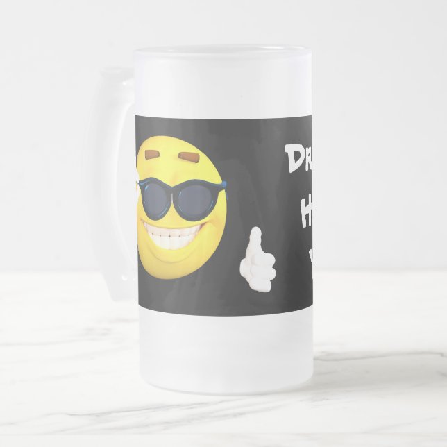 Emoji mit Trinken Sie mir Herzen Yo Ho! Mattglas Bierglas (Vorderseite Links)