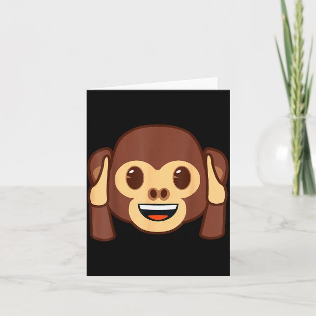 Emoji Monkey Holding Ears Yellow Smile Face  Karte (Vorderseite)