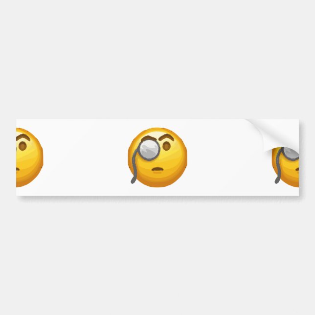 Emoji-Monokel Autoaufkleber (Vorne)