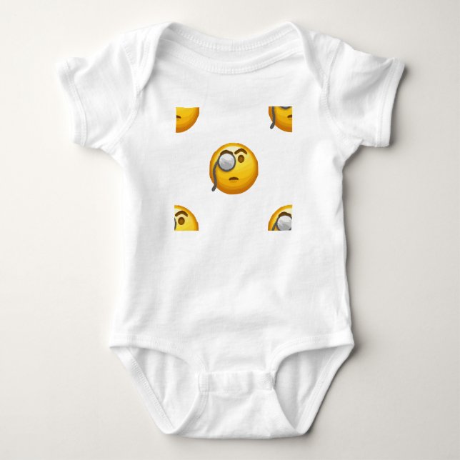 Emoji-Monokel Baby Strampler (Vorderseite)