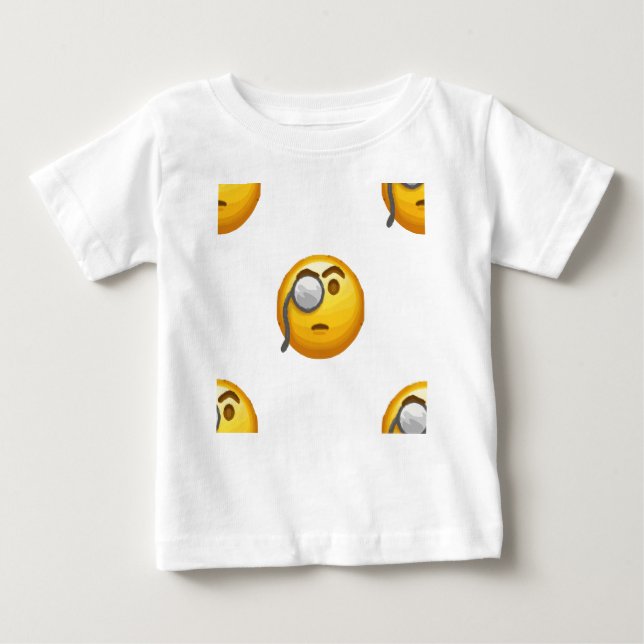 Emoji-Monokel Baby T-shirt (Vorderseite)