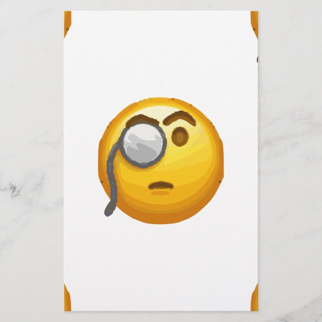 Emoji-Monokel Briefpapier (Vorderseite)