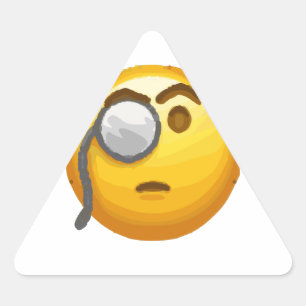 Emoji Monokel Dreieckiger Aufkleber