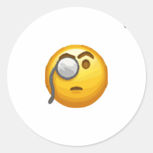 Emoji-Monokel Runder Aufkleber