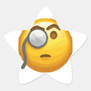 Emoji-Monokel Stern-Aufkleber