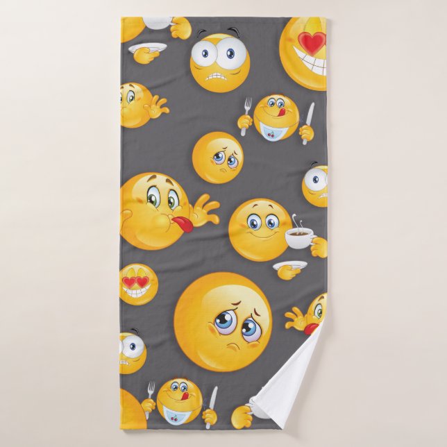 Emoji Muster 2 Badehandtuch (Badehandtuch)