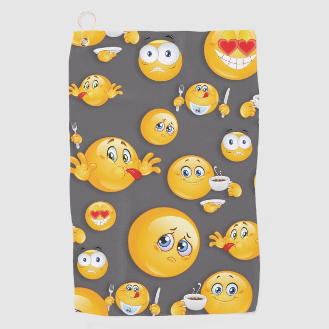 Emoji Muster 2 Golfhandtuch (Vorderseite)
