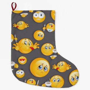 Emoji Muster 2 Großer Weihnachtsstrumpf