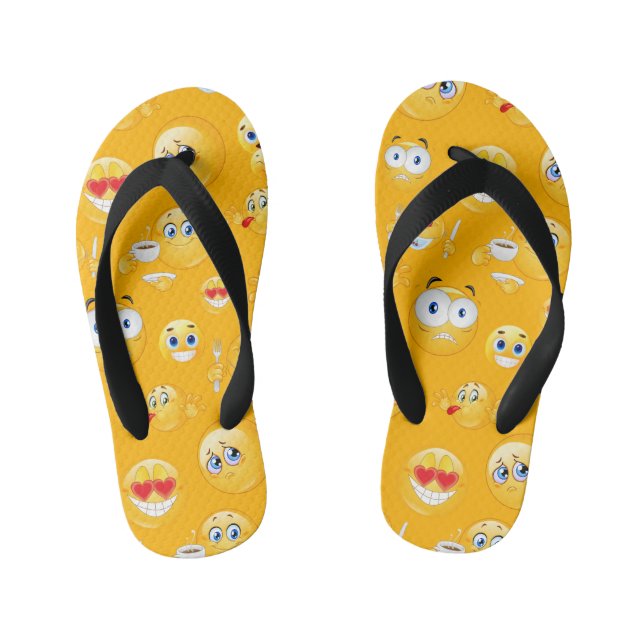 Emoji Muster 2 Kinderbadesandalen (Fußbett)