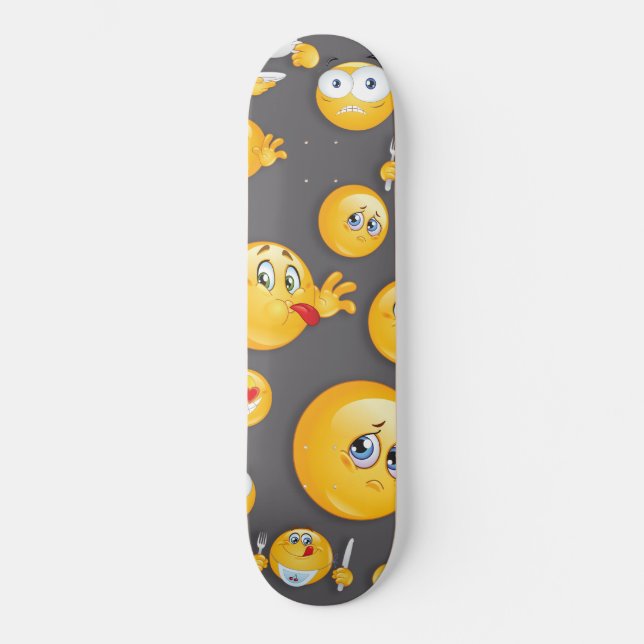 Emoji Muster 2 Skateboard (Vorderseite)