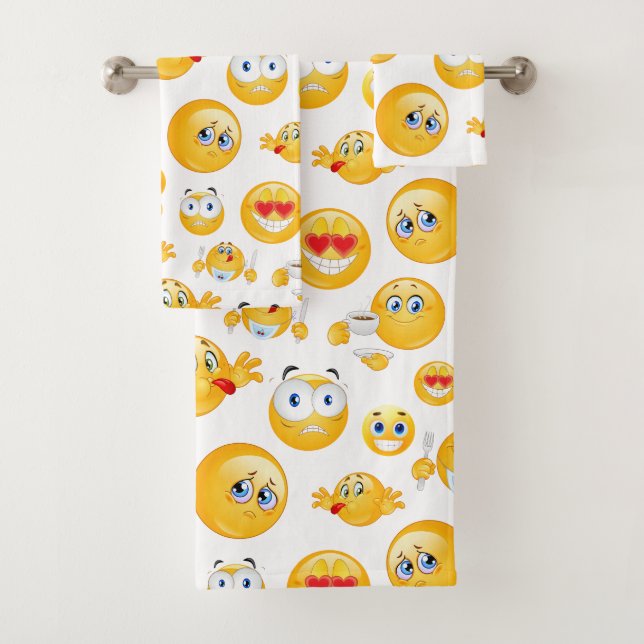 Emoji-Muster Badhandtuch Set (Insitu)