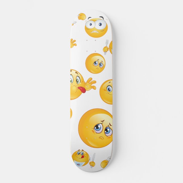 Emoji-Muster Skateboard (Vorderseite)