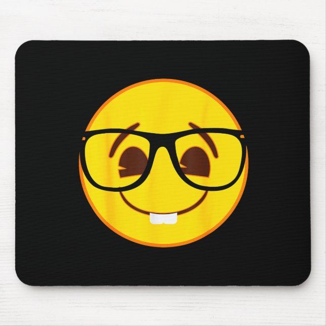 Emoji Nerd Gles Yellow Smile Face  Mousepad (Vorne)