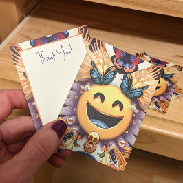 Emoji-Paket-Beilagen, Spaß, danke Schmetterlinge Visitenkarte