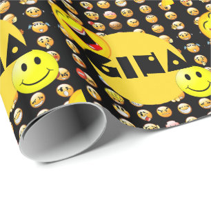 Emoji Party Personalisiert Geschenkpapier