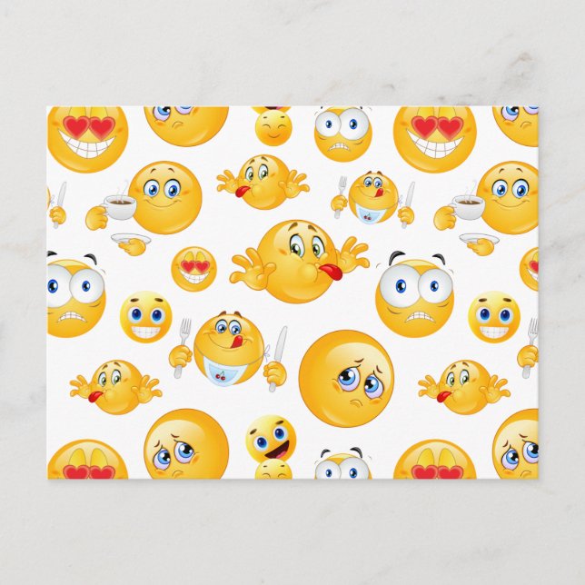 Emoji Pattern Feiertagspostkarte (Vorderseite)