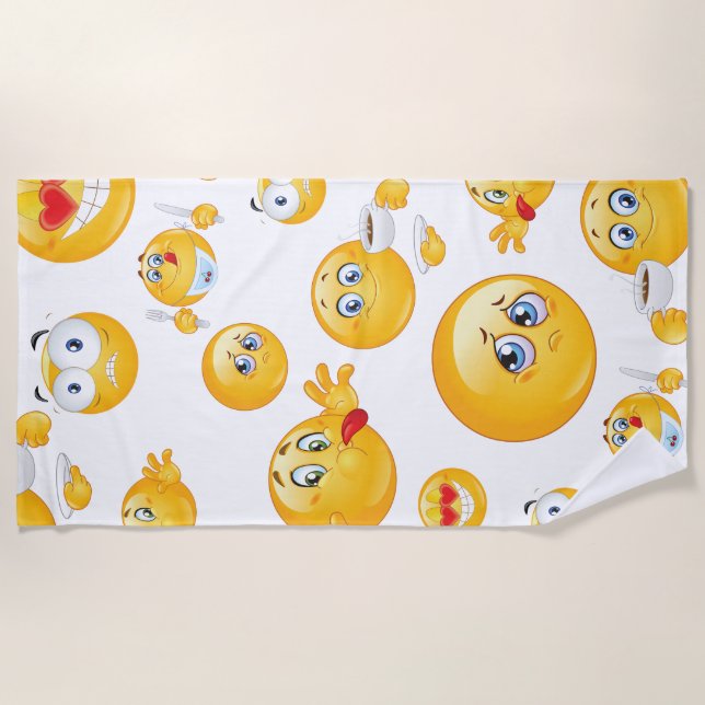 Emoji Pattern Strandtuch (Vorderseite)