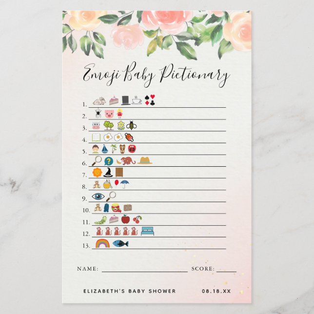 Emoji Pictionary | Baby Showspiel (Vorderseite)