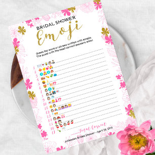 Emoji Pictionary Brautparty Game   Rosa Floral