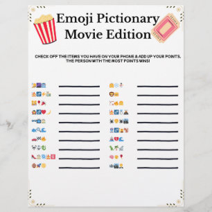 Emoji Pictionary – Film Edition Ausdruckbares Sp Briefbogen