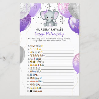 Emoji Pictionary Lila Elephant Baby Showspiel