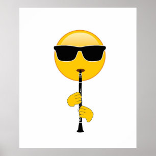 Emoji Playing Klarinet Poster