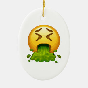 Emoji Puking Keramik Ornament