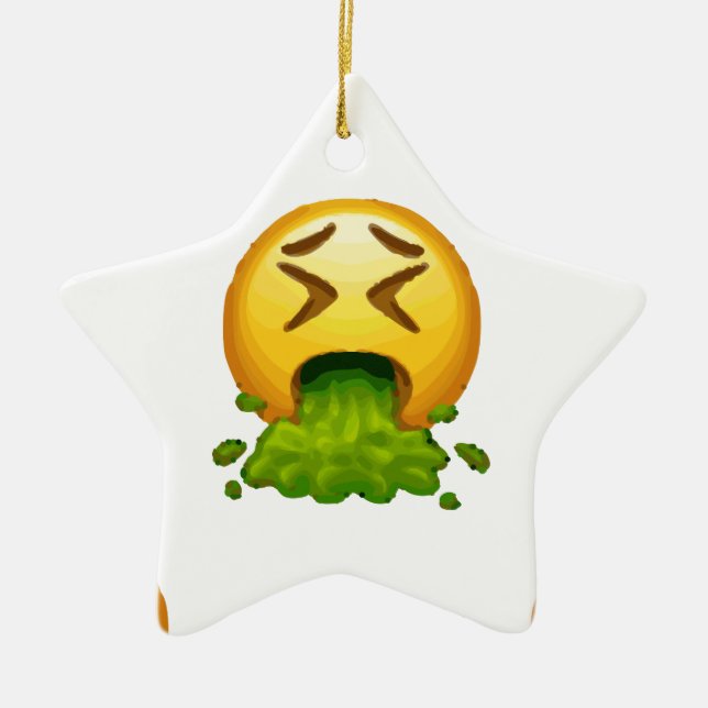 Emoji Puking Keramikornament (Vorne)