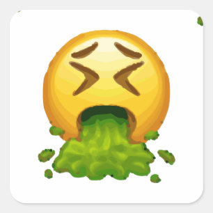 Emoji Puking Quadratischer Aufkleber