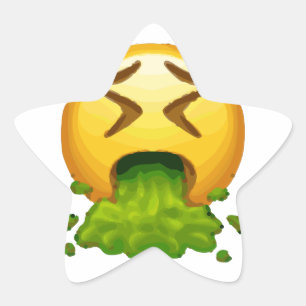 Emoji Puking Stern-Aufkleber