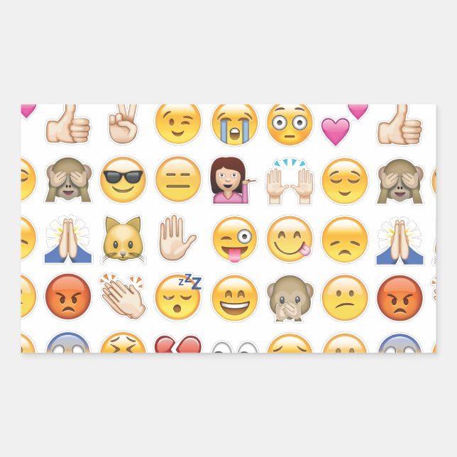 Emoji Rechteckiger Aufkleber (Vorderseite)