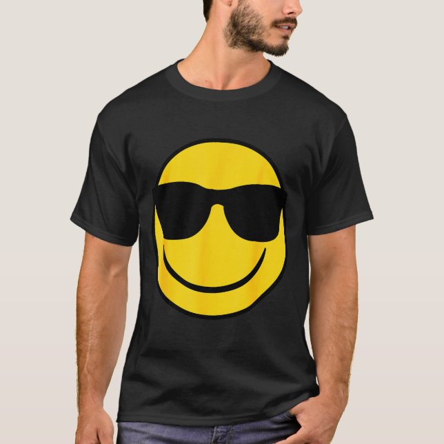 Emoji Retro Sungles Yellow Smile Face  T-Shirt (Vorderseite)