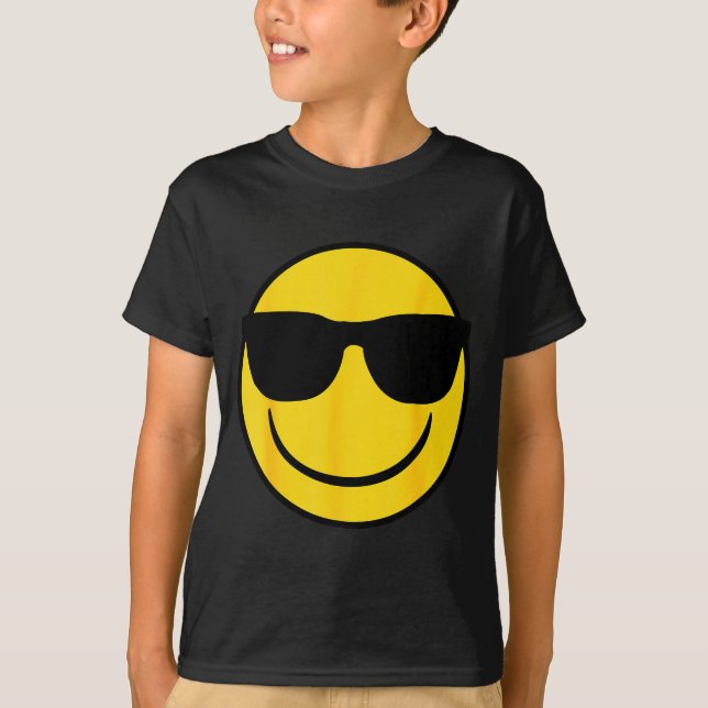 Emoji Retro Sungles Yellow Smile Face  T-Shirt (Vorderseite)