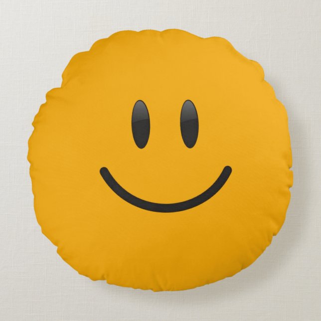 Emoji Round Pillow Rundes Kissen (Vorderseite)
