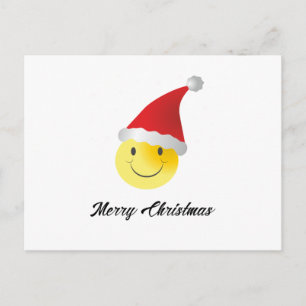 Emoji Santa Christmas Funny Feiertagspostkarte