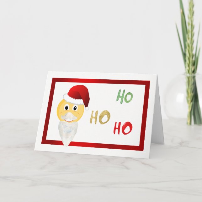 Emoji Santa Weihnachtskarte Feiertagskarte (Vorderseite)