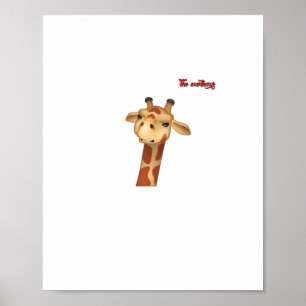 Emoji schmollend wütende Giraffe Gesicht  Poster